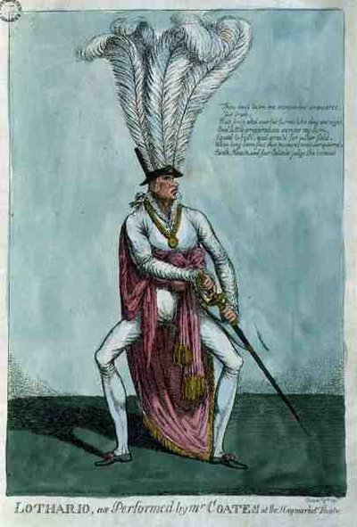 "Lothario, Coates úr előadásában a Haymarket Színházban, 1811. december 9., William Holland pub. alkotó: English School
