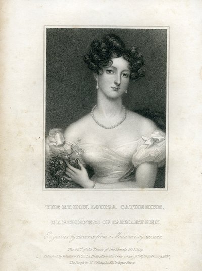 Louisa Catherine Osborne, Leeds hercegnője, amikor Carmarthen márciusiasa, 1830 alkotó: English School