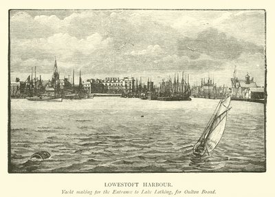 Lowestoft kikötője. Yacht készítés a Lake Lothing bejáratához, Oulton Broad számára alkotó: English School