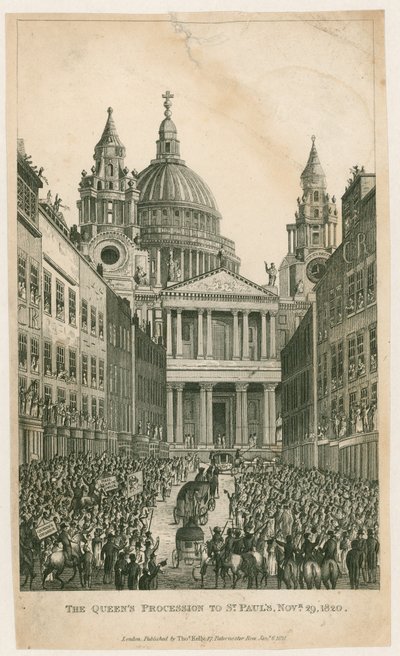 Ludgate Hill. A Queens-i körmenet St Paulsba, 1820. november 29 alkotó: English School