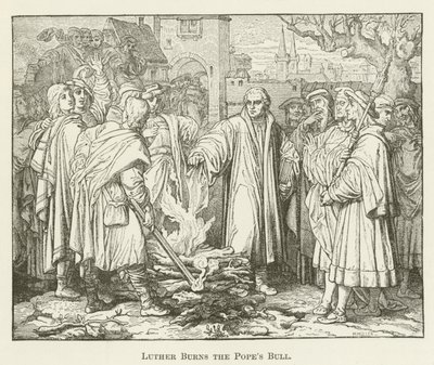 Luther megégeti a pápák bulláját alkotó: English School