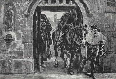 Luther menekül Augsburgból, illusztráció: A protestantizmus története James Aitken Wylie (1808-1890), pub. 1878 alkotó: English School