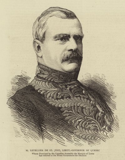 M Letellier de St Just, Quebec kormányzóhelyettese (metszet) alkotó: English School