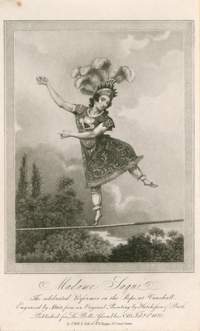 Madame Saqui, a londoni Vauxhall Gardens ünnepelt előadója alkotó: English School
