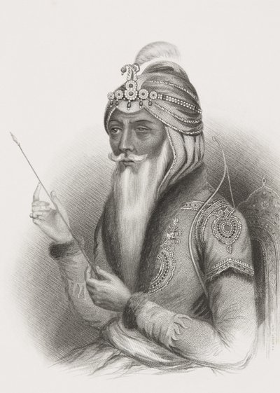 Maharaja Ranjit Singh, a "Történelmi portrék galériájából", megjelent 1880 körül alkotó: English School