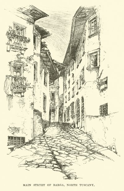 Barga főutcája, Észak-Toszkána alkotó: English School