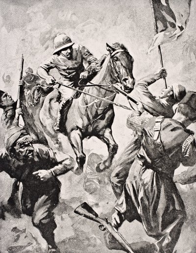 George Godfrey Massy Wheeler őrnagy, a "The War Illustrated Album deLuxe" című, 1916-ban Londonban kiadott albumból. alkotó: English School