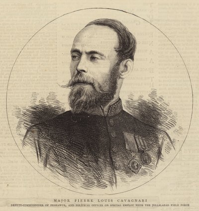 Pierre Louis Cavagnari őrnagy (metszet) alkotó: English School