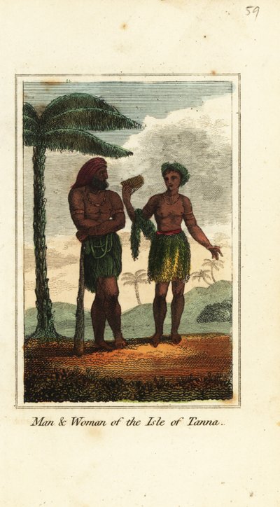 Férfi és nő a vanuatui Tanna-szigetről alkotó: English School