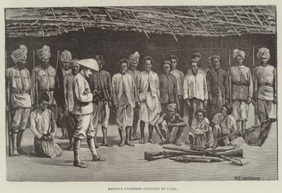 Manipuri foglyokat fogtak el Palelben (metszet) alkotó: English School