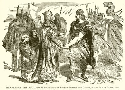 Az angol-dánok modora. – Edmund Ironside és Canute találkozása, Olney szigetén, 1016 alkotó: English School