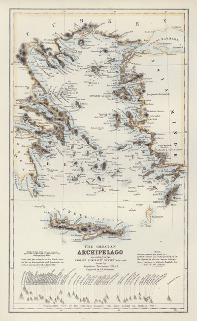 Térkép: A görög szigetvilág az angol admiralitás felmérése szerint. alkotó: English School