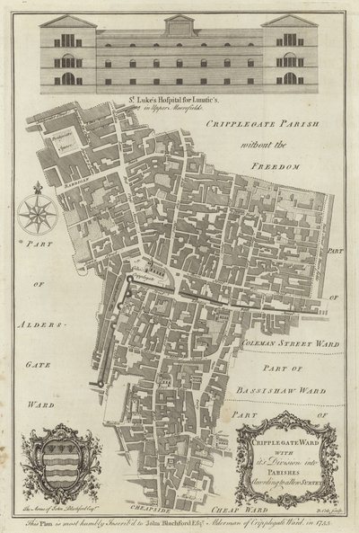Cripplegate Ward térképe, London alkotó: English School