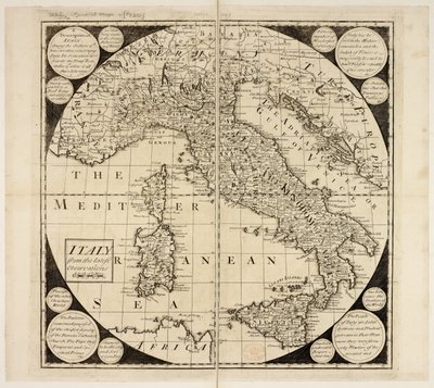 Olaszország térképe, 1730 körül (metszet) alkotó: English School