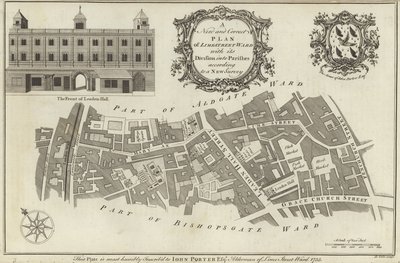 Lime Street Ward térképe, London alkotó: English School