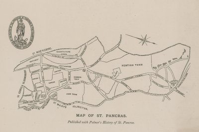 St Pancras térképe alkotó: English School