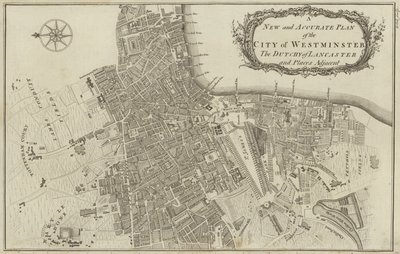Westminster város és a londoni Lancaster hercegség térképe alkotó: English School
