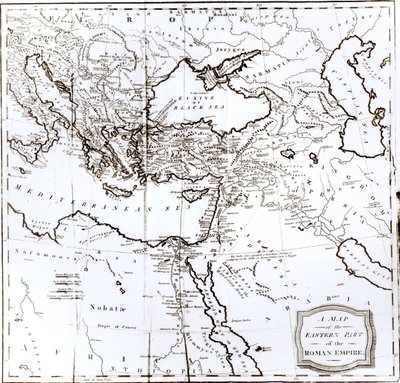 A Római Birodalom keleti részének térképe, „A római birodalom hanyatlásának és bukásának története”, 6. kötet, Edward Gibbon, 1808 alkotó: English School