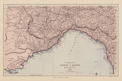 Karte der östlichen und westlichen Riviera von English School