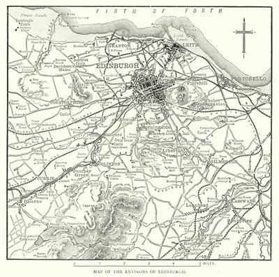 Edinburgh környékének térképe (metszet) alkotó: English School