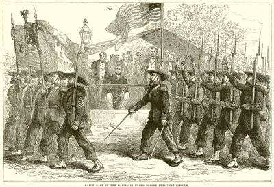 A Garibaldi-gárda márciusi múltja Lincoln elnök előtt alkotó: English School