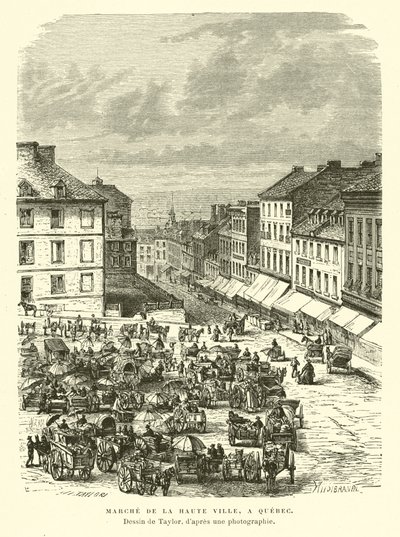 A felsőváros piaca, Quebec City, Kanada alkotó: English School