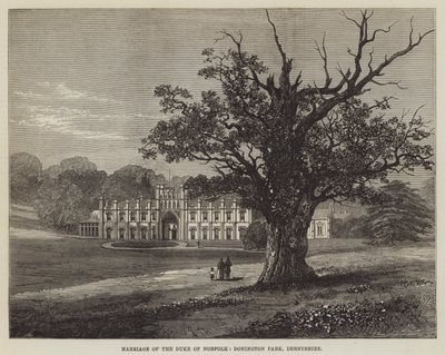 Norfolk hercegének házassága, Donington Park, Derbyshire (metszet) alkotó: English School