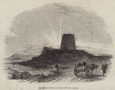 Martello tornyok a Kentish Coaston (metszet) alkotó: English School