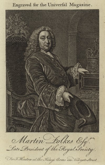 Martin Folkes Esquire, a Royal Society néhai elnöke alkotó: English School