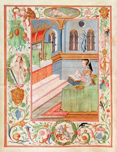Mária-áldó görcsgyűrűk (pigment a pergamen) alkotó: English School