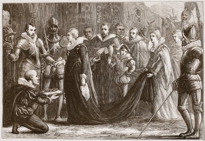 Mária skót királynő belép Holyroodba, illusztráció: James Aitken Wylie (1808-1890) A protestantizmus története című könyvéből, pub. 1878 alkotó: English School