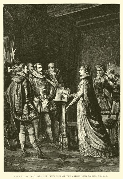 Mary Stuart tiltakozik ártatlansága ellen a vád alá helyezett bűncselekményekben alkotó: English School