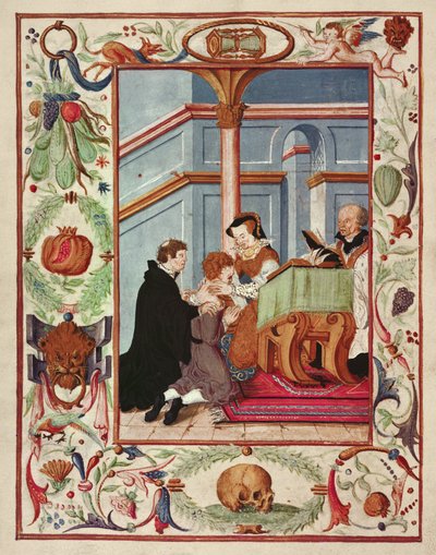 Mary Tudor megérint egy scrofull fiút alkotó: English School