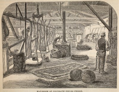 Mat-room a Coldbath Fields Prisonban, illusztráció a The Criminal Prisons of Londonból és jelenetek a börtönéletből Henry Mayhew és John Binny, pub. 1862 alkotó: English School