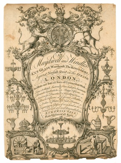 Maydwell és Windle, Vágott üveg raktár, kereskedelmi kártya alkotó: English School
