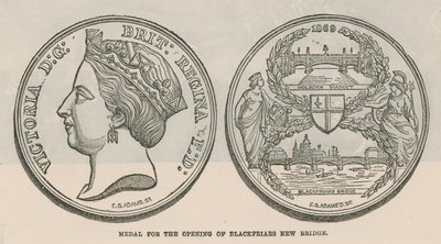 Érem a londoni Blackfriars új hídjának megnyitásáért alkotó: English School
