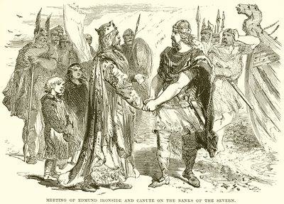 Edmund Ironside és Canute találkozása a Severn partján alkotó: English School