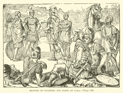 Hannibál és Scipio találkozása Zamában alkotó: English School