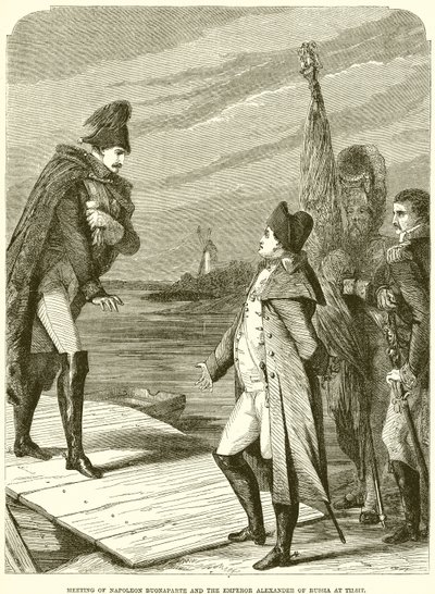 Buonaparte Napóleon és Sándor orosz császár találkozója Tilsitben alkotó: English School