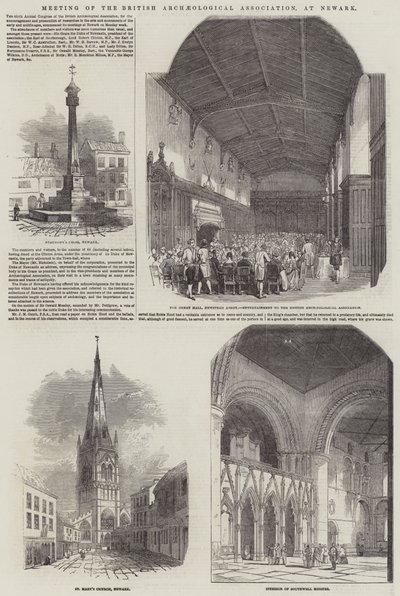 A Brit Régészeti Egyesület találkozója, Newark (metszet) alkotó: English School