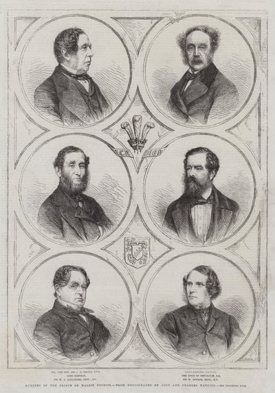 A walesi herceg tanácsának tagjai (metszet) alkotó: English School