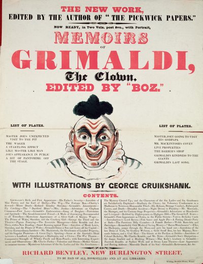 Grimaldi, a bohóc emlékiratai, George Cruikshank illusztrációival, 1888. alkotó: English School