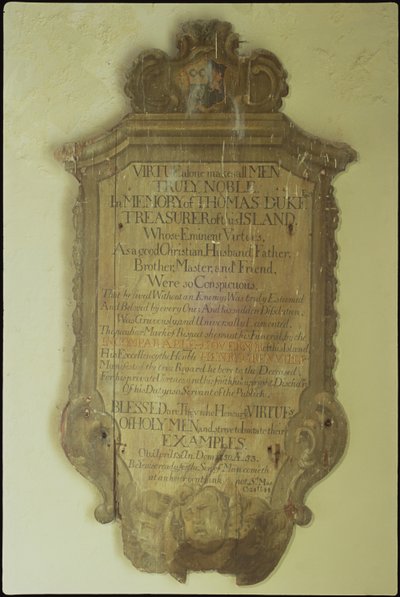 Thomas Duke emlékműve, 1750 (festett fa) alkotó: English School