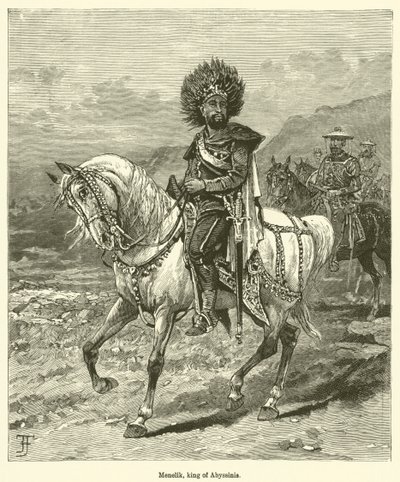 Menelik, Abesszínia királya (metszet) alkotó: English School