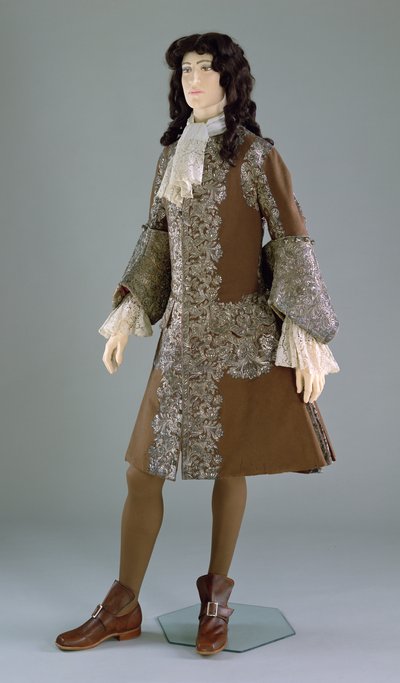 Férfi kabát, 1720-as évek (hímzett West Country széles vászon) alkotó: English School