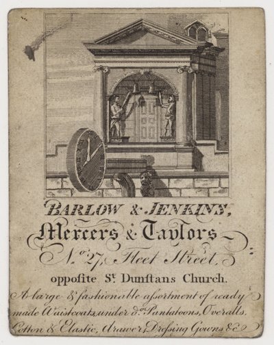 Mercer és Tailor, Barlow & Jenkins, kereskedelmi kártya alkotó: English School