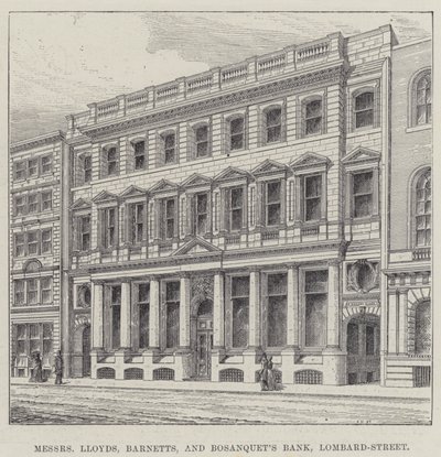 Lloyds, Barnetts és Bosanquet Bank urak, Lombard-Street (metszet) alkotó: English School