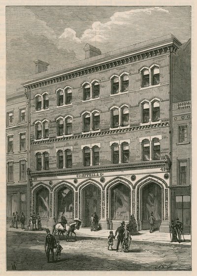 Mrs. Chappell & Cos helyiségek, New Bond Street, London alkotó: English School