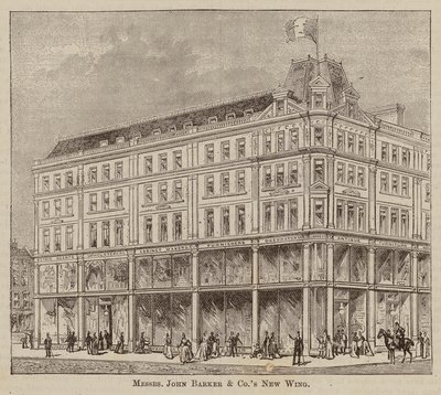 Messrs John Barker and Co, Drapers and General Warehousemen, Outfitters, Domestic Engineers, House Furnishers, and Purveyors, Kensington High Street, W (metszet) alkotó: English School