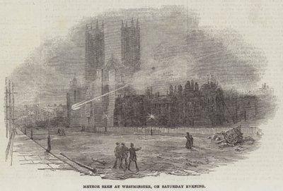 Westminsterben látható meteor szombat este (metszet) alkotó: English School
